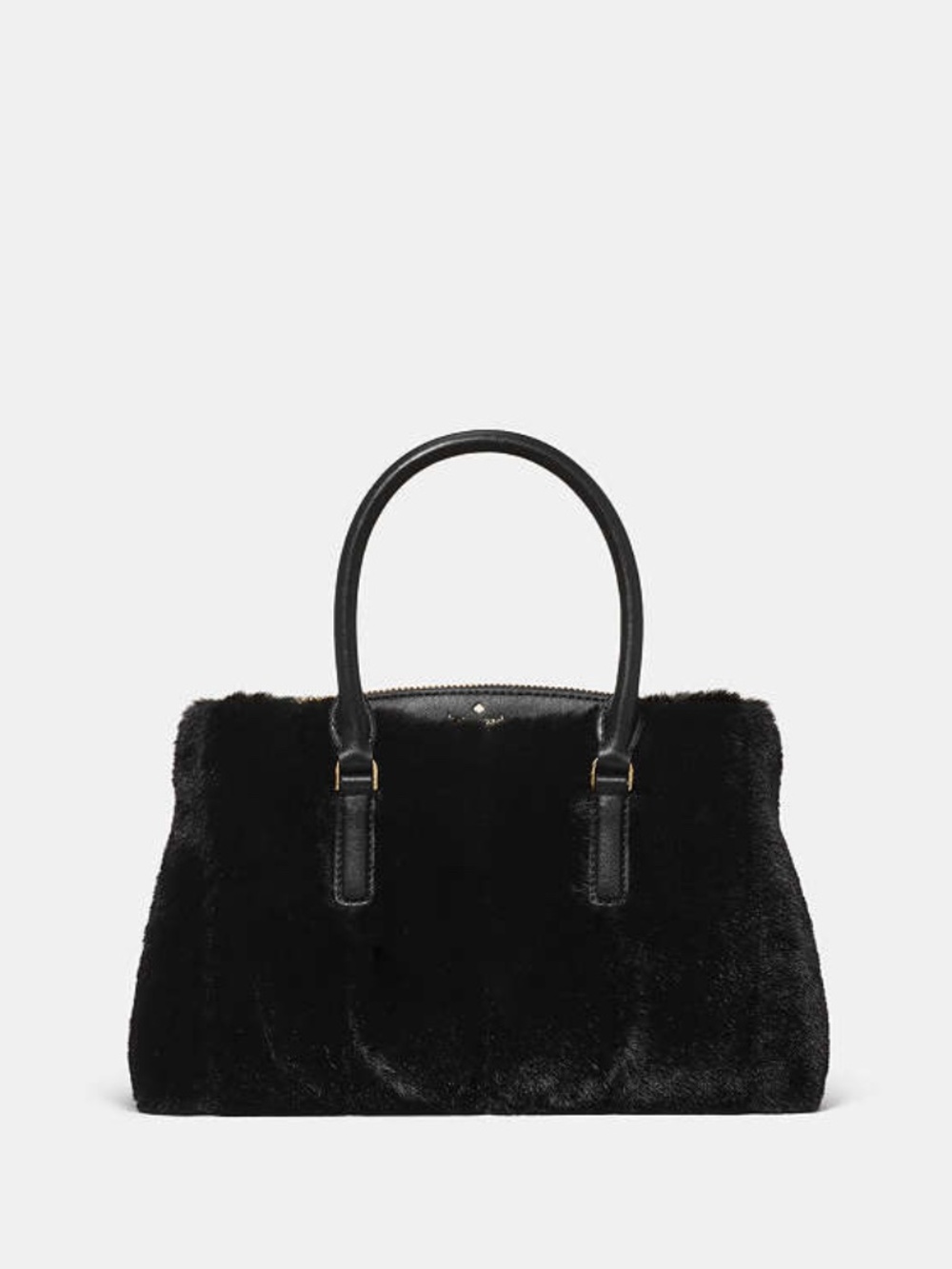 Kate Spade Thompson Street Faux Fur Small Satchel Bag Black